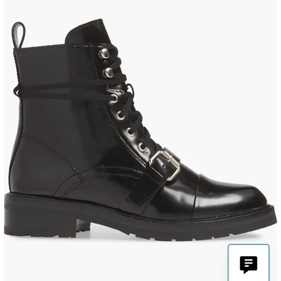 All Saints Black Leather Lace-Up Combat Boot - Picture 3 of 12